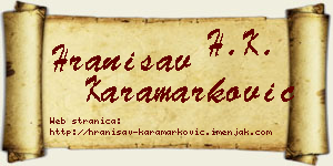 Hranisav Karamarković vizit kartica